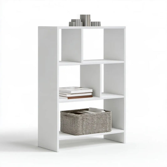 Biały regał z laminowanej płyty wiórowej 60 x 24 x 120 cm
