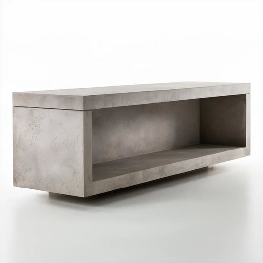 Szafka RTV z MDF w dekorze szarego betonu 120 x 40 x 45 cm
