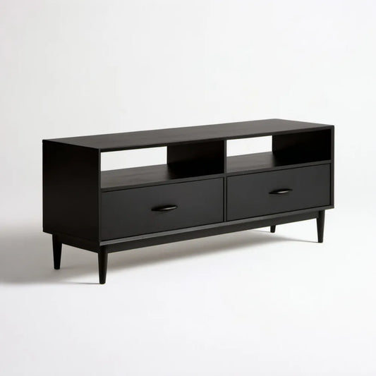 Czarna szafka RTV z płyty MDF 120 x 40 x 60 cm